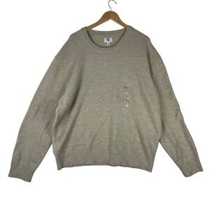 Mode of One Mens Dark Ecru Crew Neck Sweater XL New 100195026MN Beige Fine Knit‎